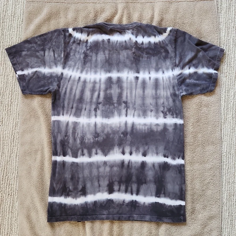 HUF Worldwide Black/White Tie Dye Tee Size M - Picture 2 of 4